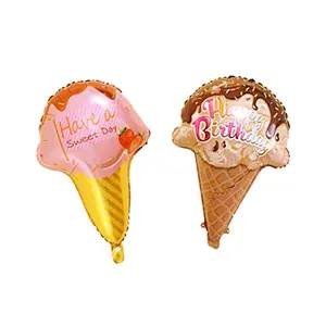 Hot sell cartoon ice cream foil helium balloon birthday party decoration party supplies kids gift donut candy food