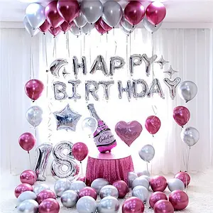Wholesale Amazon Children Adult Birthday Decoration Party Supplies Happy Birthday Balloon Set Foil Latex Balloons