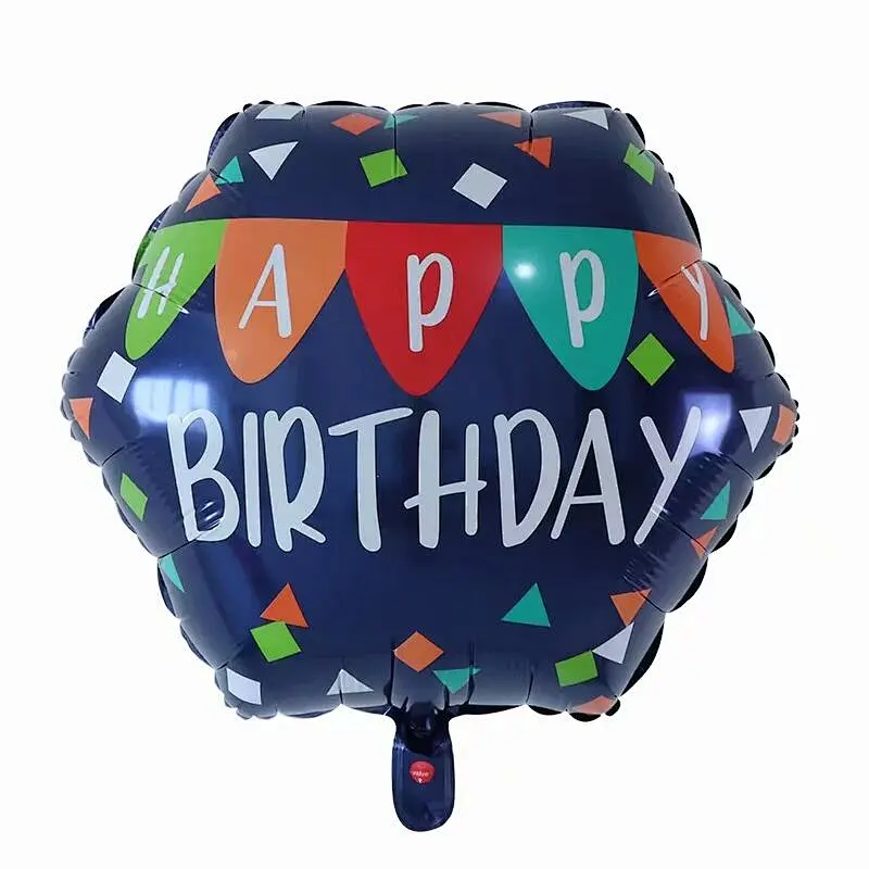 Wholesale Party Decorations Balloon Happy Birthday Hexagon Birthday Foil Balloon