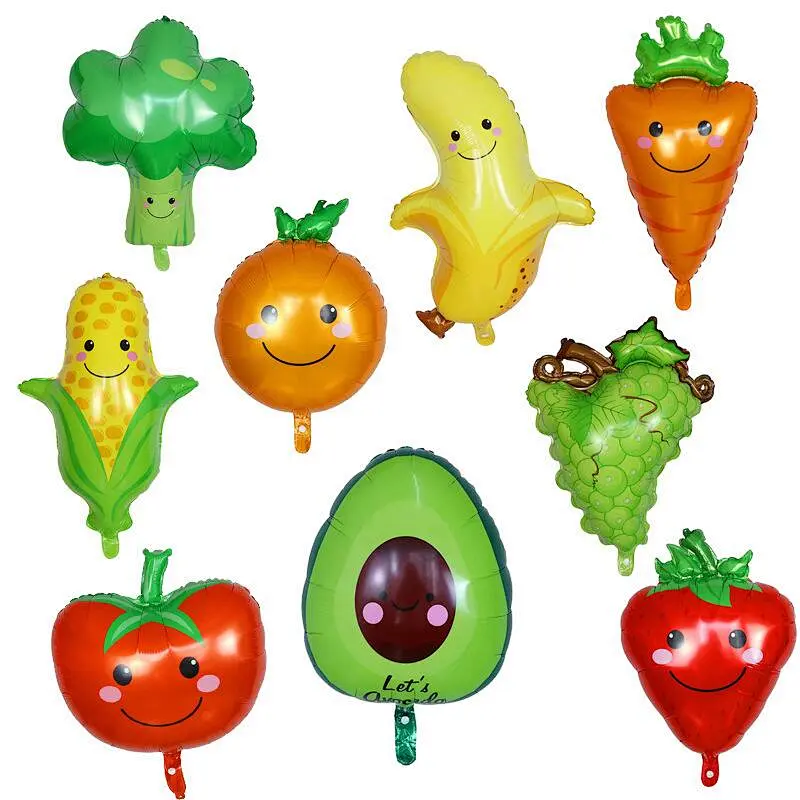 Hot Sale Fruit Vegetables Shape Party Decoration Foil Balloon Avocado Banana Corn Balloons