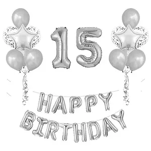 New Amazon Hot Sale 15 18 20 21 25 30th Number Happy Birthday balloon Letter Aluminum Foil Letter Balloon Set