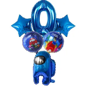 Hot Selling Among Us Game Theme Foil Balloon Set 30 Inch Number Balloon 0-9 For Birthday Party Decoration Kids Toy Globos