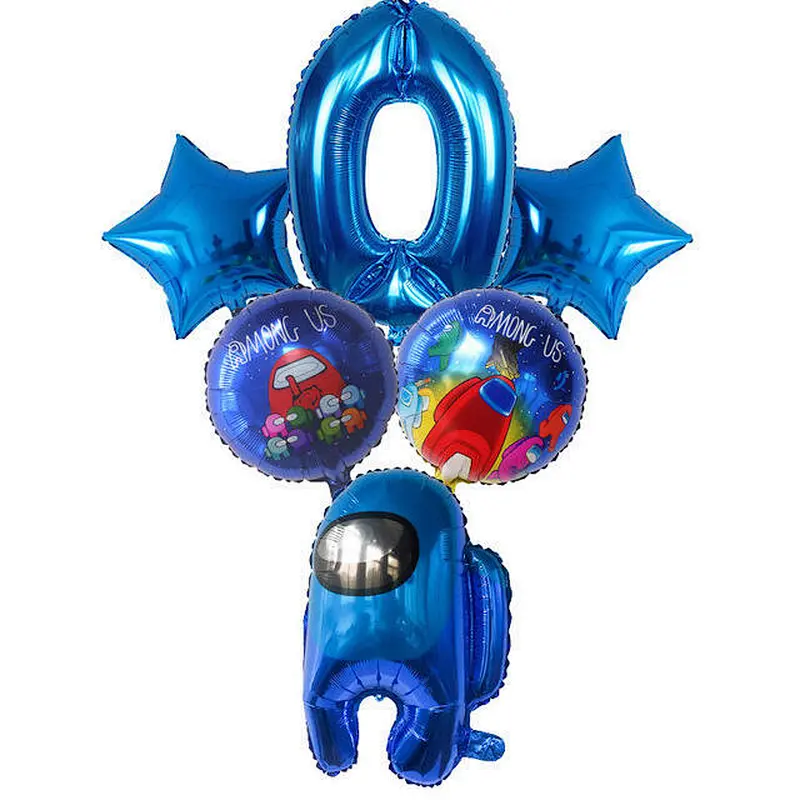 Hot Selling Among Us Game Theme Foil Balloon Set 30 Inch Number Balloon 0-9 For Birthday Party Decoration Kids Toy Globos