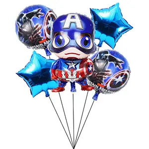 Hot Selling Cartoon Super Hero Balloon Set 5Pcs Party Decoration Supplies Super Hero Dream Balloon Five Piece Set Balloon