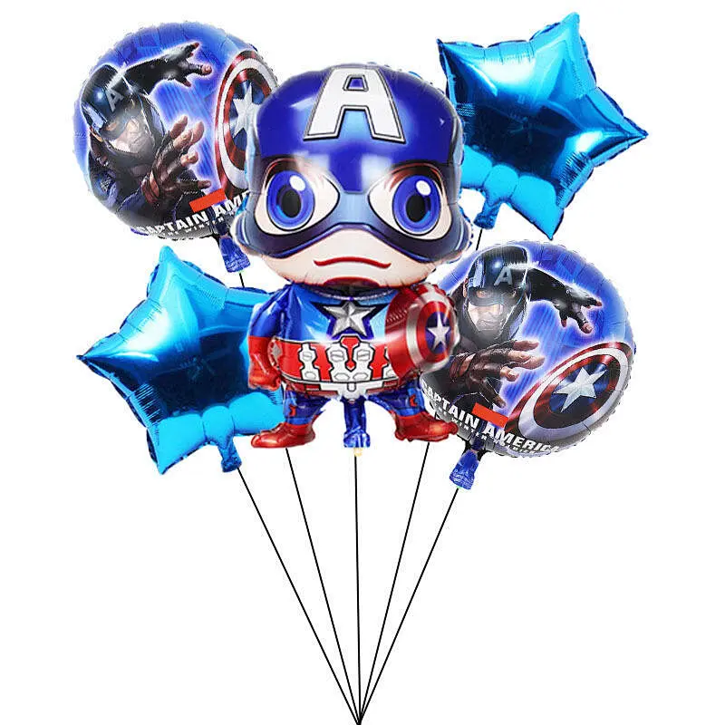 Hot Selling Cartoon Super Hero Balloon Set 5Pcs Party Decoration Supplies Super Hero Dream Balloon Five Piece Set Balloon