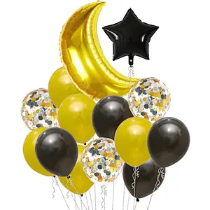 Wedding Birthday Party Decoration Balloon Set Foil Balloon Star Moon Latex Confetti Balloon Set