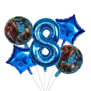 Forest Dinosaur animal Number Balloon Set For Kids Birthday Party Decoration Balloons Set