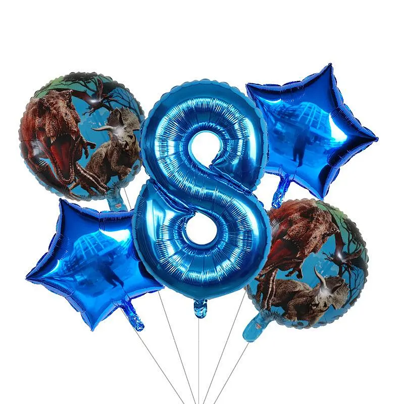 Forest Dinosaur animal Number Balloon Set For Kids Birthday Party Decoration Balloons Set