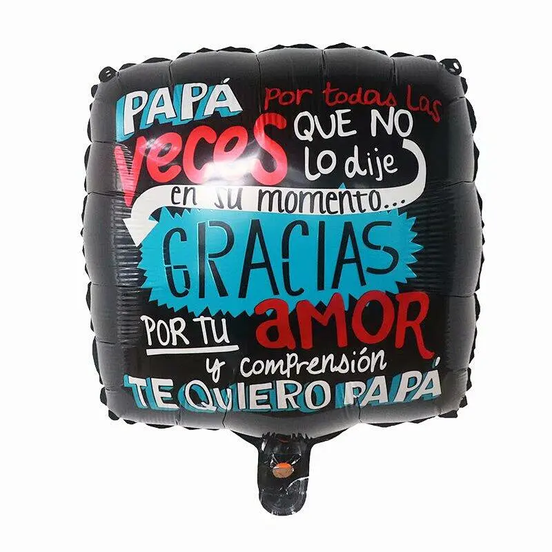New 18inch Feliz Dia Papa Round Foil Balloons Spanish Super Father's Day Party Supplies Toy Birthday Party Decorations Air Globo