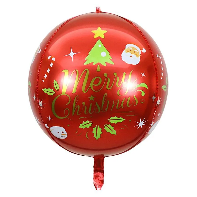 Wholesale Christmas Decoration Balloons 22 Inch 4D Merry Christmas Round Foil Balloon