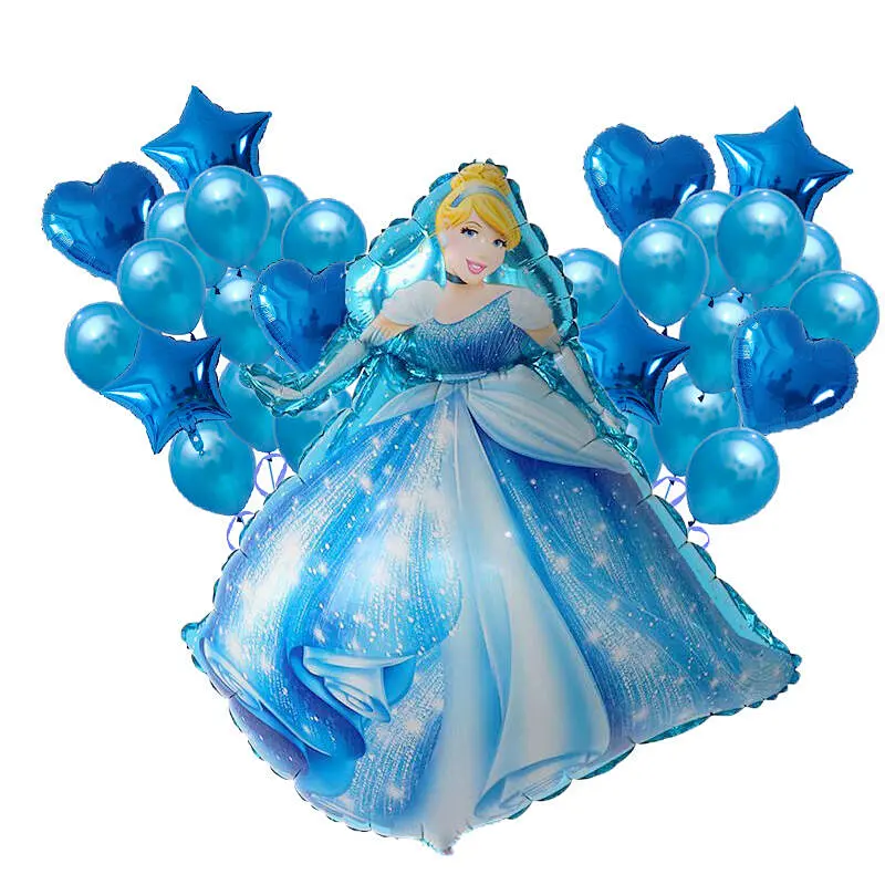 5pcs/ Cartoon Frozen Disney Princess  Carton  Foil balloon For Baby Girl Shower  Birthday Party Decoration