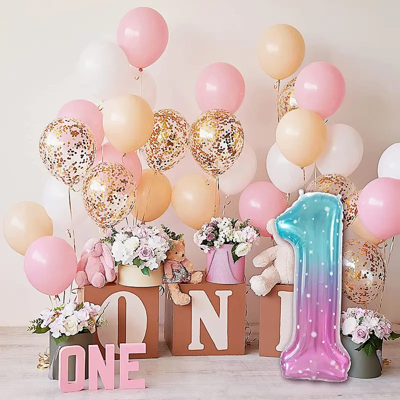 jelly Color Number Balloon 40inch Digital Aluminium Foil Balloons For Birthday Party Decoration Globos De Numero