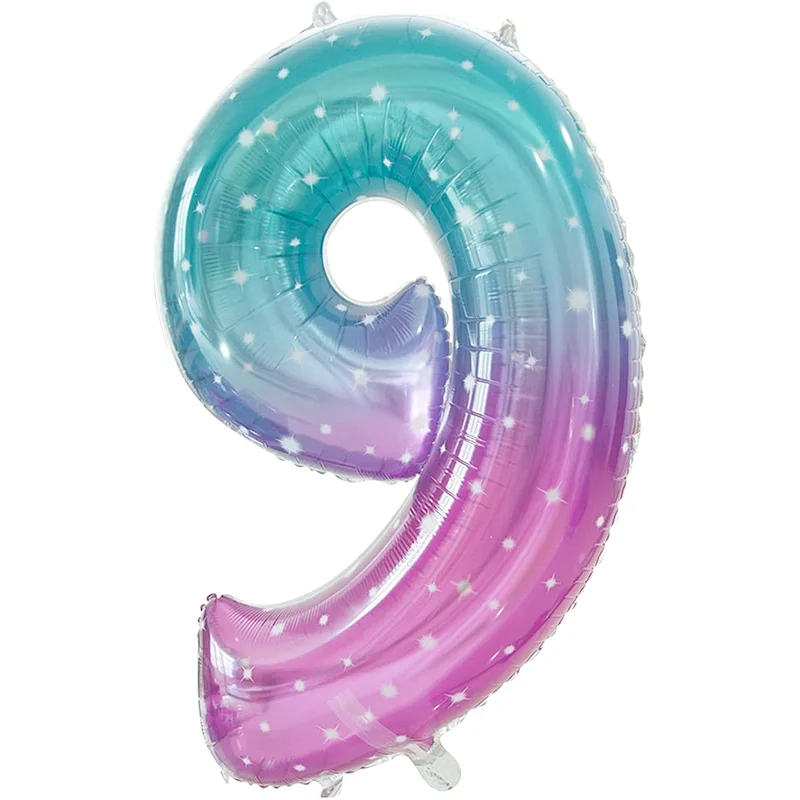 jelly Color Number Balloon 40inch Digital Aluminium Foil Balloons For Birthday Party Decoration Globos De Numero