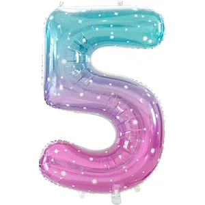 jelly Color Number Balloon 40inch Digital Aluminium Foil Balloons For Birthday Party Decoration Globos De Numero