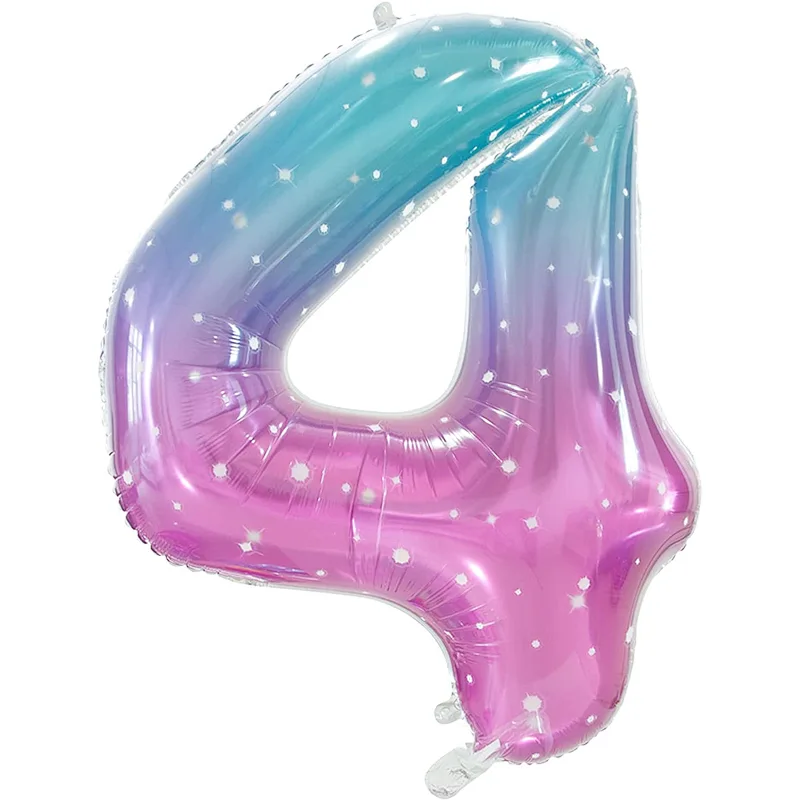 jelly Color Number Balloon 40inch Digital Aluminium Foil Balloons For Birthday Party Decoration Globos De Numero