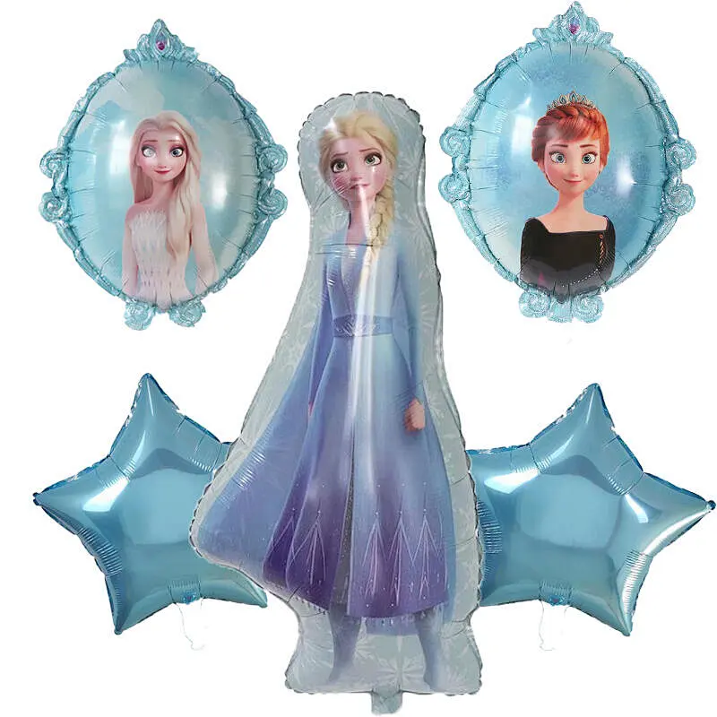5pcs/ Cartoon Frozen Disney Princess  Carton  Foil balloon For Baby Girl Shower  Birthday Party Decoration
