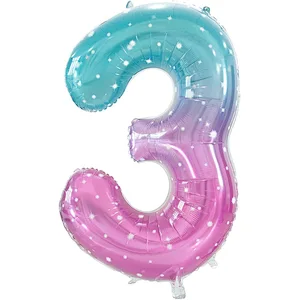 jelly Color Number Balloon 40inch Digital Aluminium Foil Balloons For Birthday Party Decoration Globos De Numero