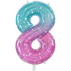jelly Color Number Balloon 40inch Digital Aluminium Foil Balloons For Birthday Party Decoration Globos De Numero