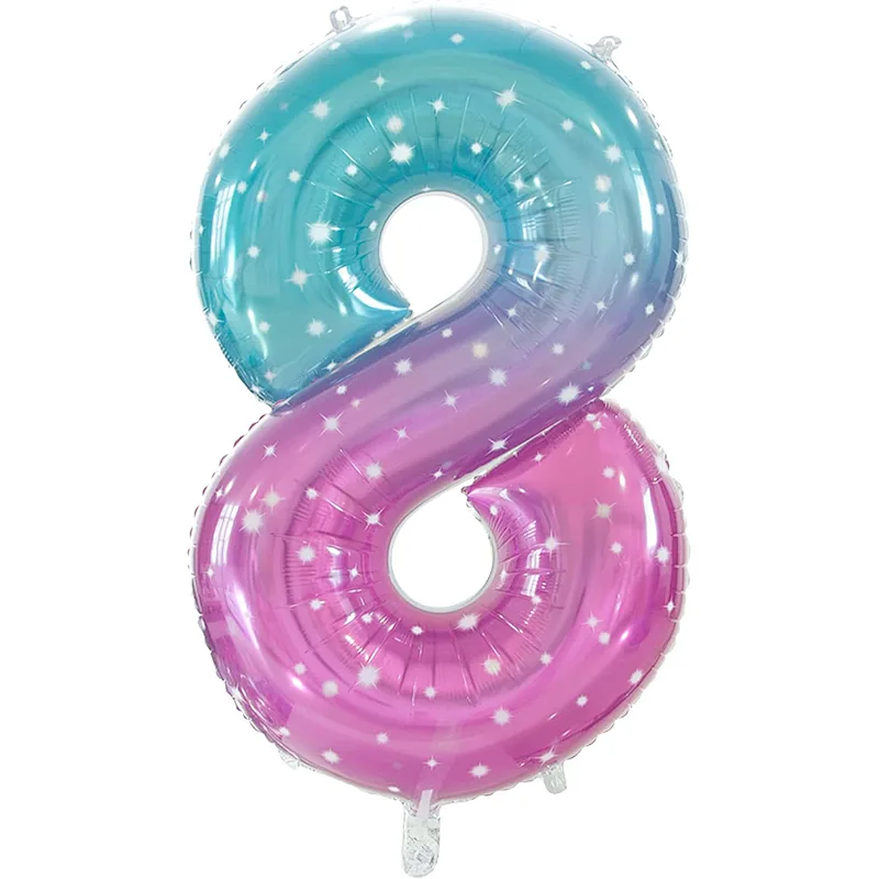 jelly Color Number Balloon 40inch Digital Aluminium Foil Balloons For Birthday Party Decoration Globos De Numero