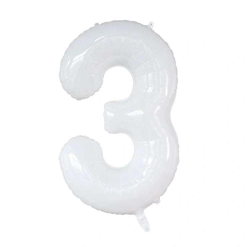 White color Number Balloon 40inch Digital Aluminium Foil Balloons For Birthday Party Decoration Globos De Numero