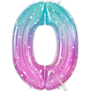 jelly Color Number Balloon 40inch Digital Aluminium Foil Balloons For Birthday Party Decoration Globos De Numero