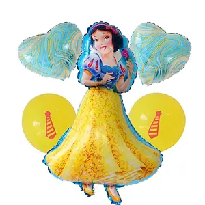 5pcs/ Cartoon Frozen Disney Princess  Carton  Foil balloon For Baby Girl Shower  Birthday Party Decoration