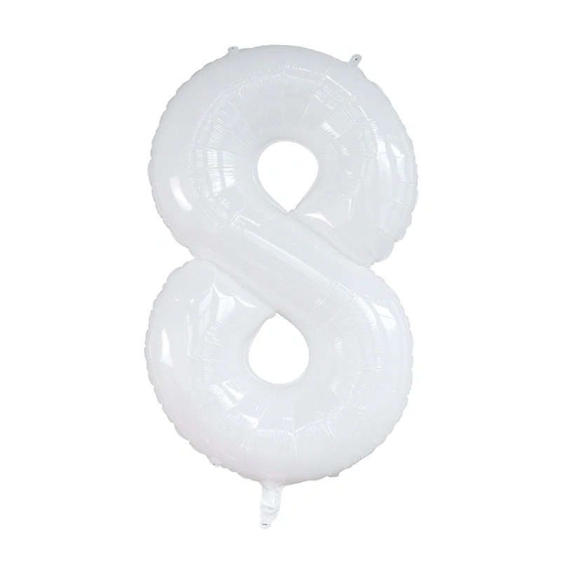 White color Number Balloon 40inch Digital Aluminium Foil Balloons For Birthday Party Decoration Globos De Numero