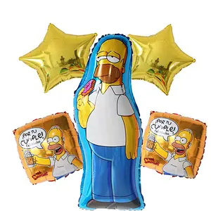 5pcs/ Cartoon Simpson Helium  Foil balloon For Baby Boy Birthday Party Decoration