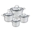 High-quality kitchen set with glass cover and stainless steel cooking utensils