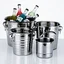 small stainless steel bucket