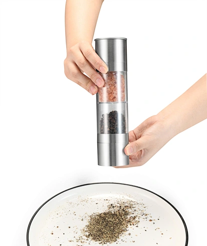stainless steel salt and pepper mill set