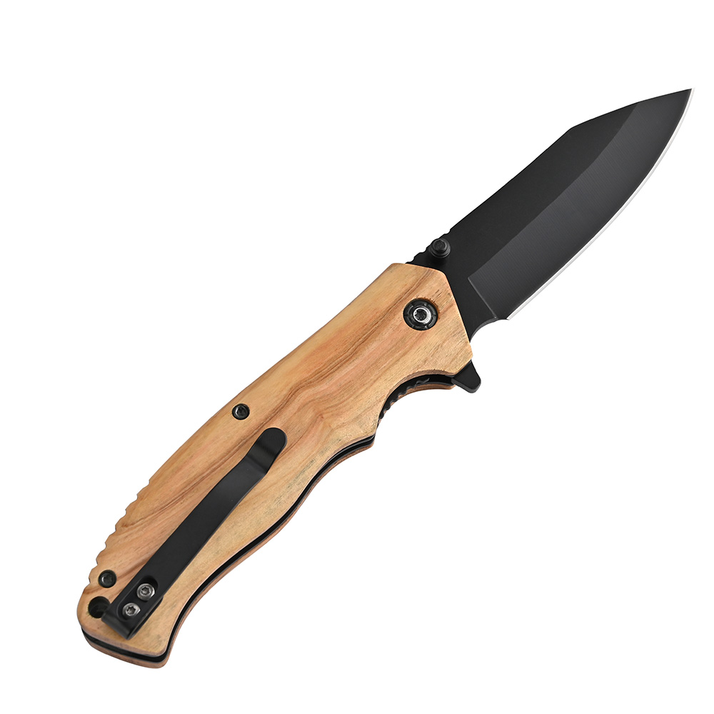Engraved Wood Pocket Knife