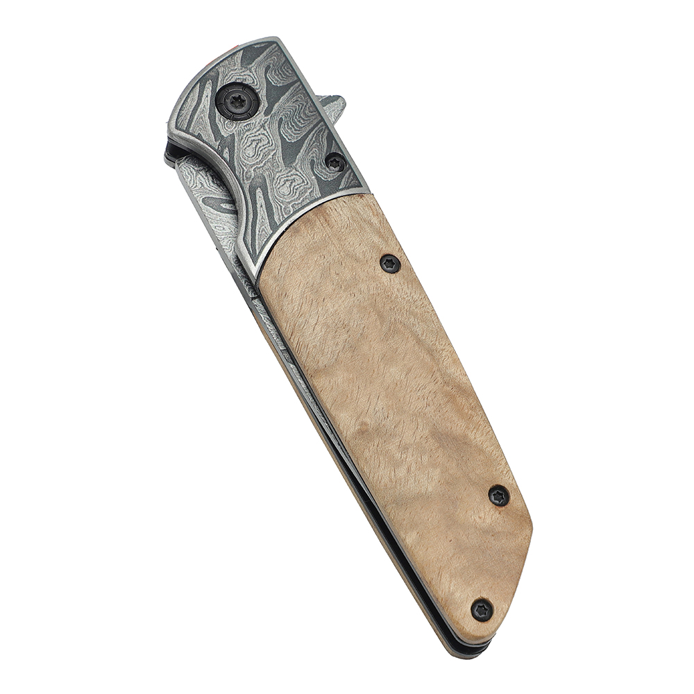 Engraved Wood Pocket Knife