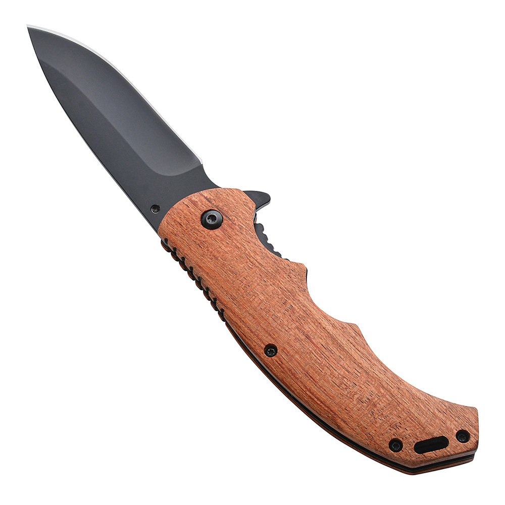 Engraved Wood Pocket Knife