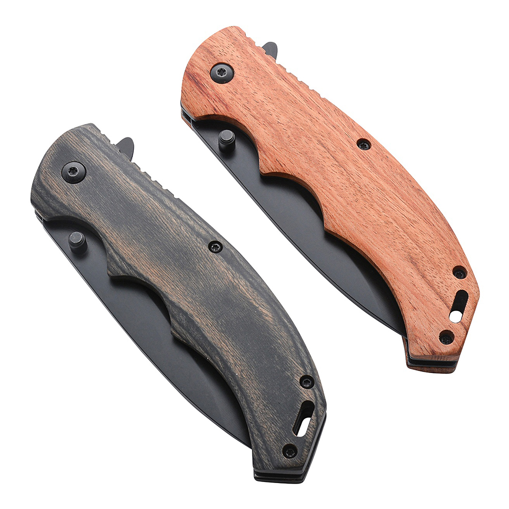 Engraved Wood Pocket Knife