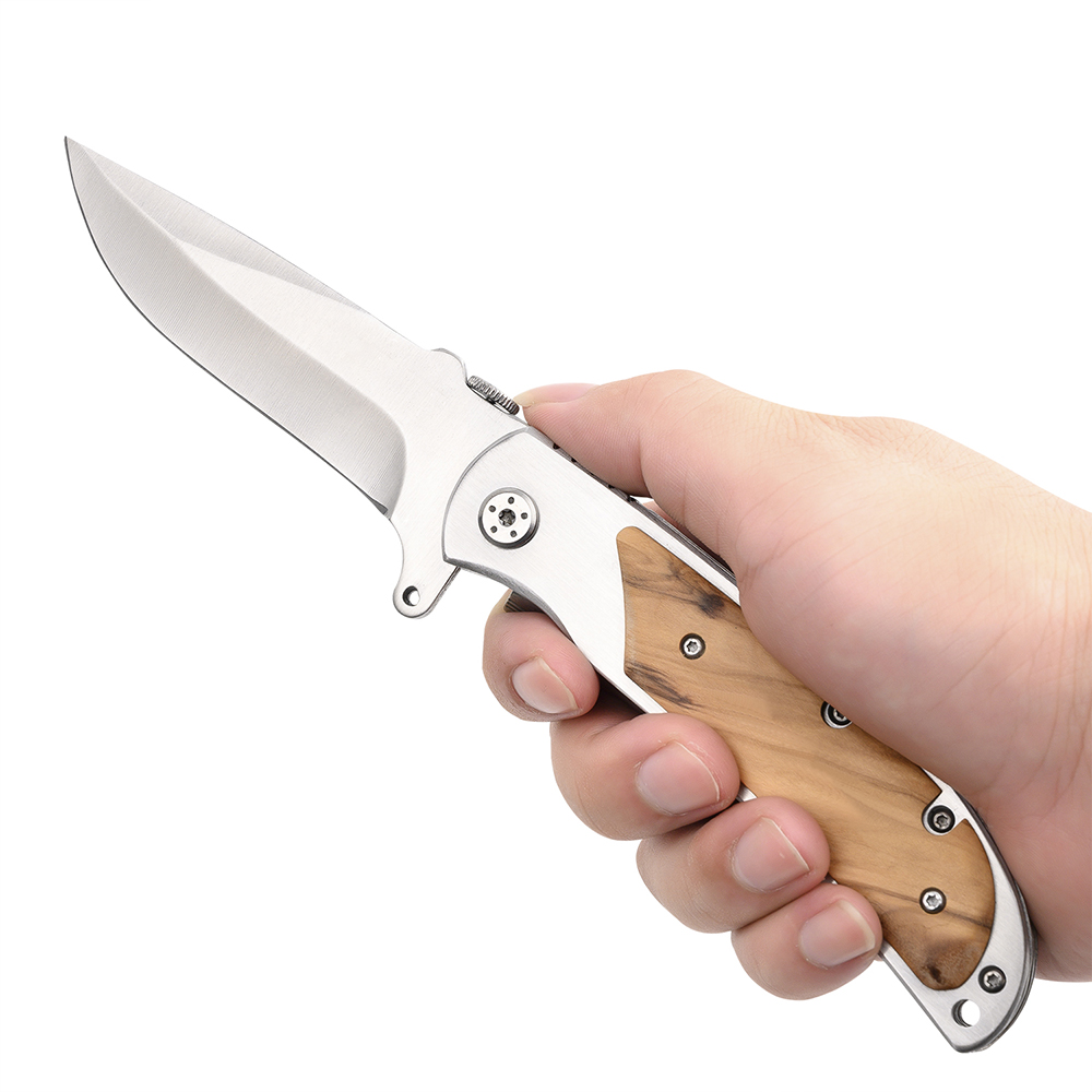 Engraved Wood Pocket Knife