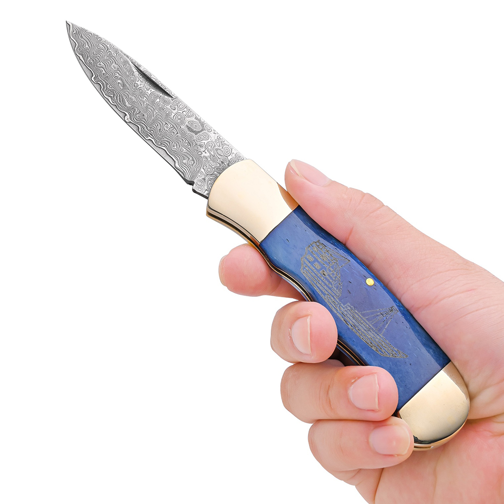 Damascus Pocket Knife