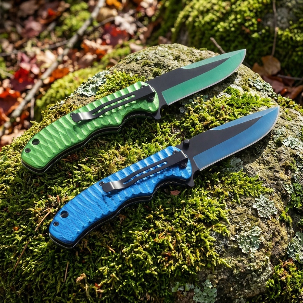 camping folding knife with pocket clip