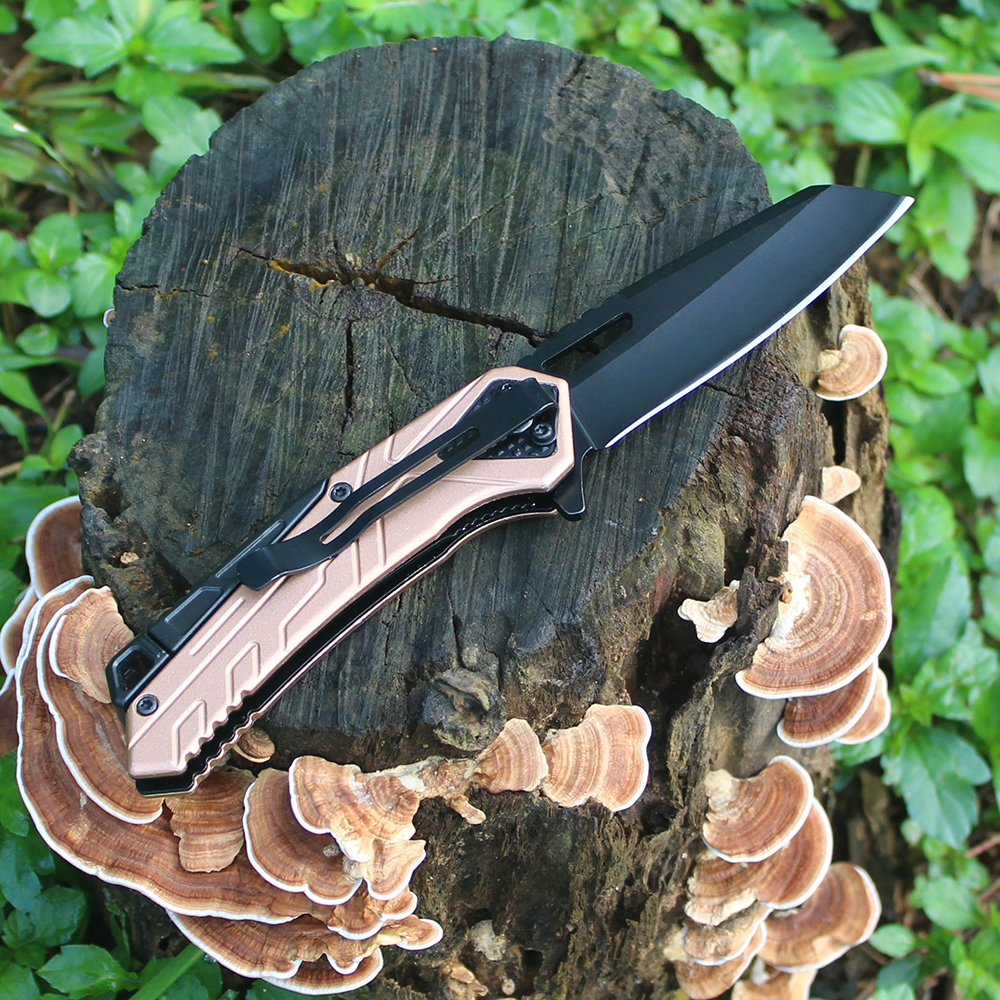 folding camping knife lightweight outdoor with deep carry clip