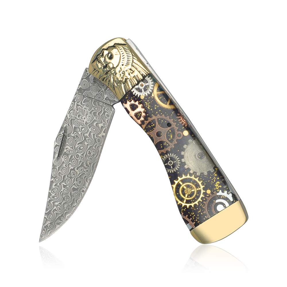 Damascus Steel Pocket Knife