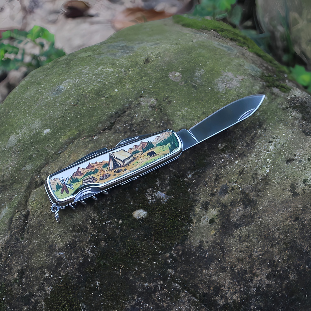 pocket knife multitool with blade open