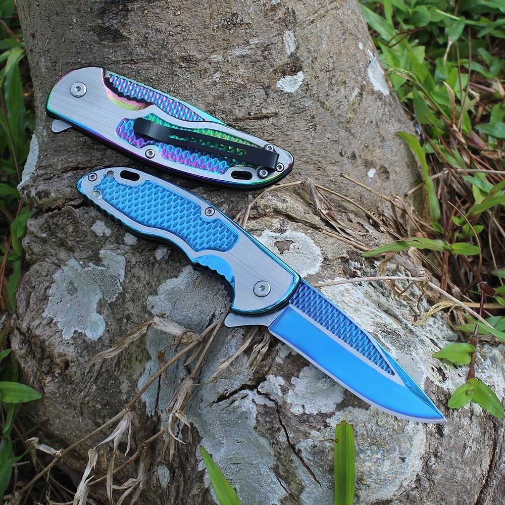 everyday stainless steel pocket knife featuring back clip