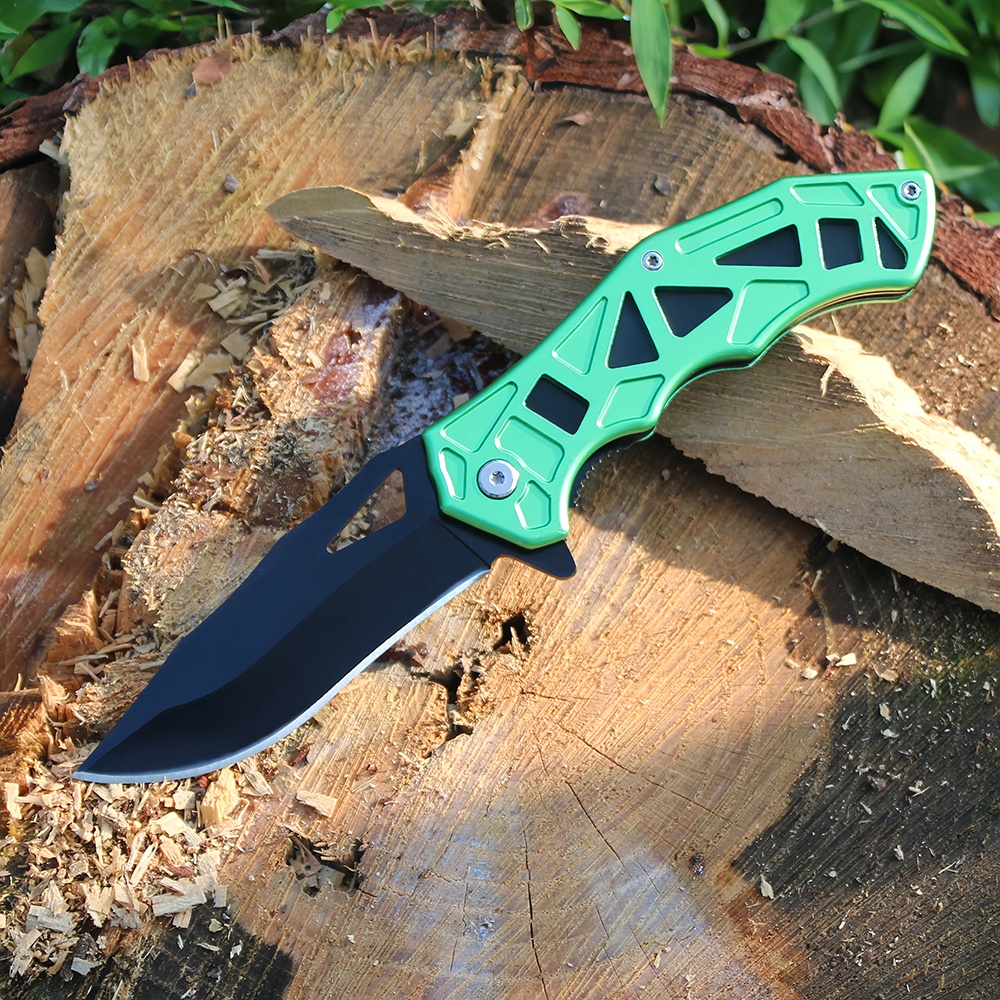 best folding knife for camping with aluminum handle and flat edge