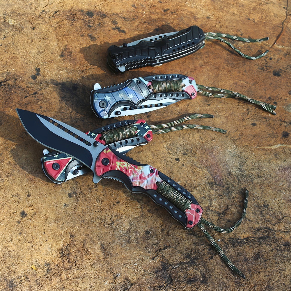 folding survival knife 4 colors available