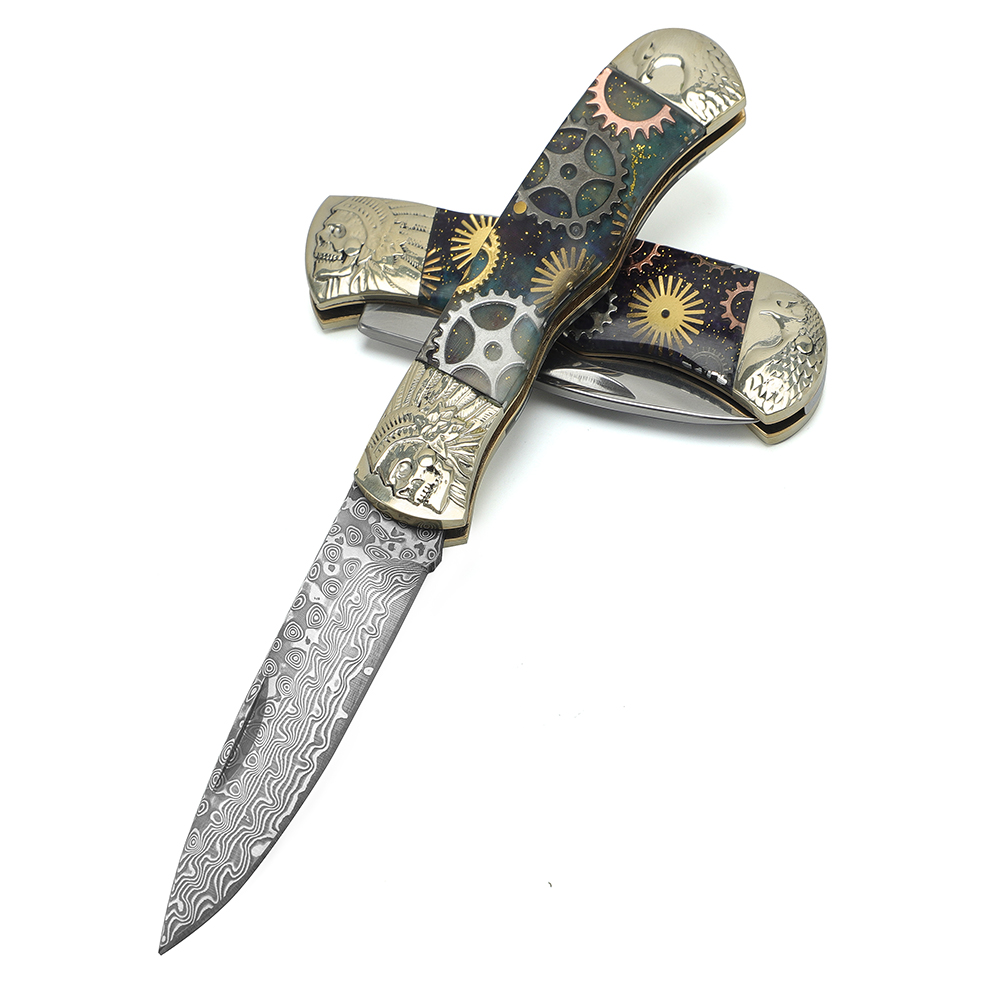 Damascus Folding Knife