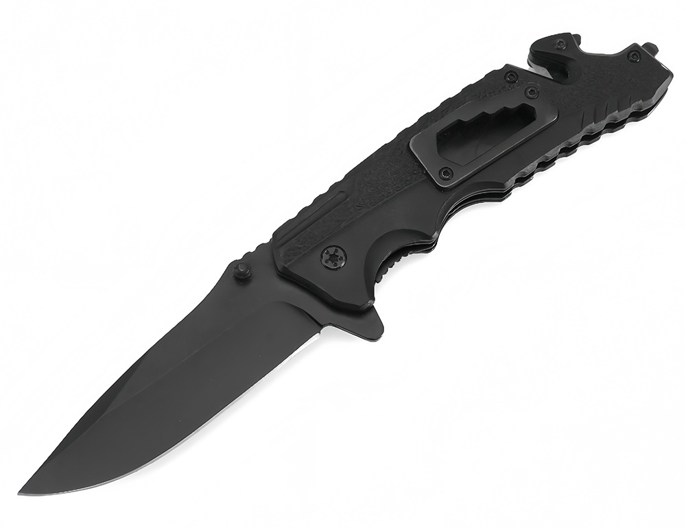 black outdoor best pocket knife for camping