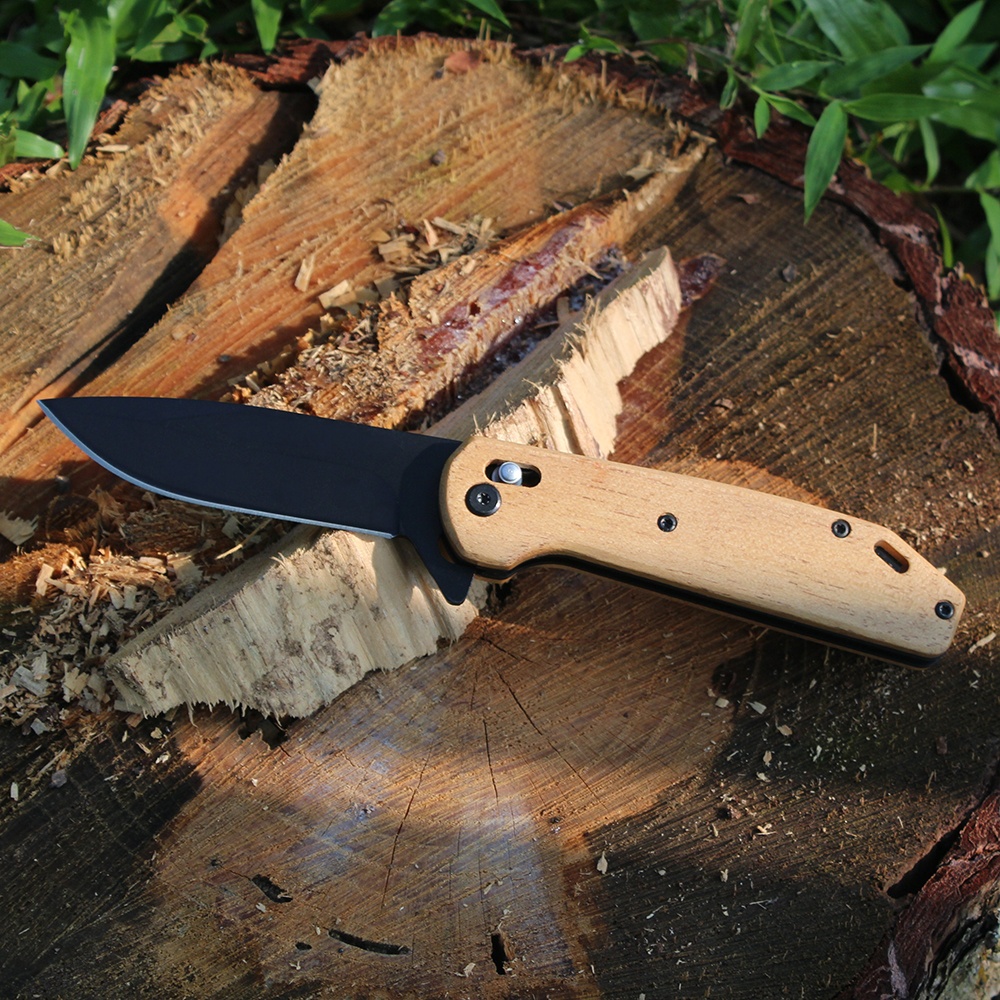 custom engraved knife beech wood handle