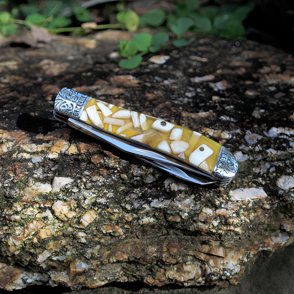 compact size pocket knife for self defense close up viewed