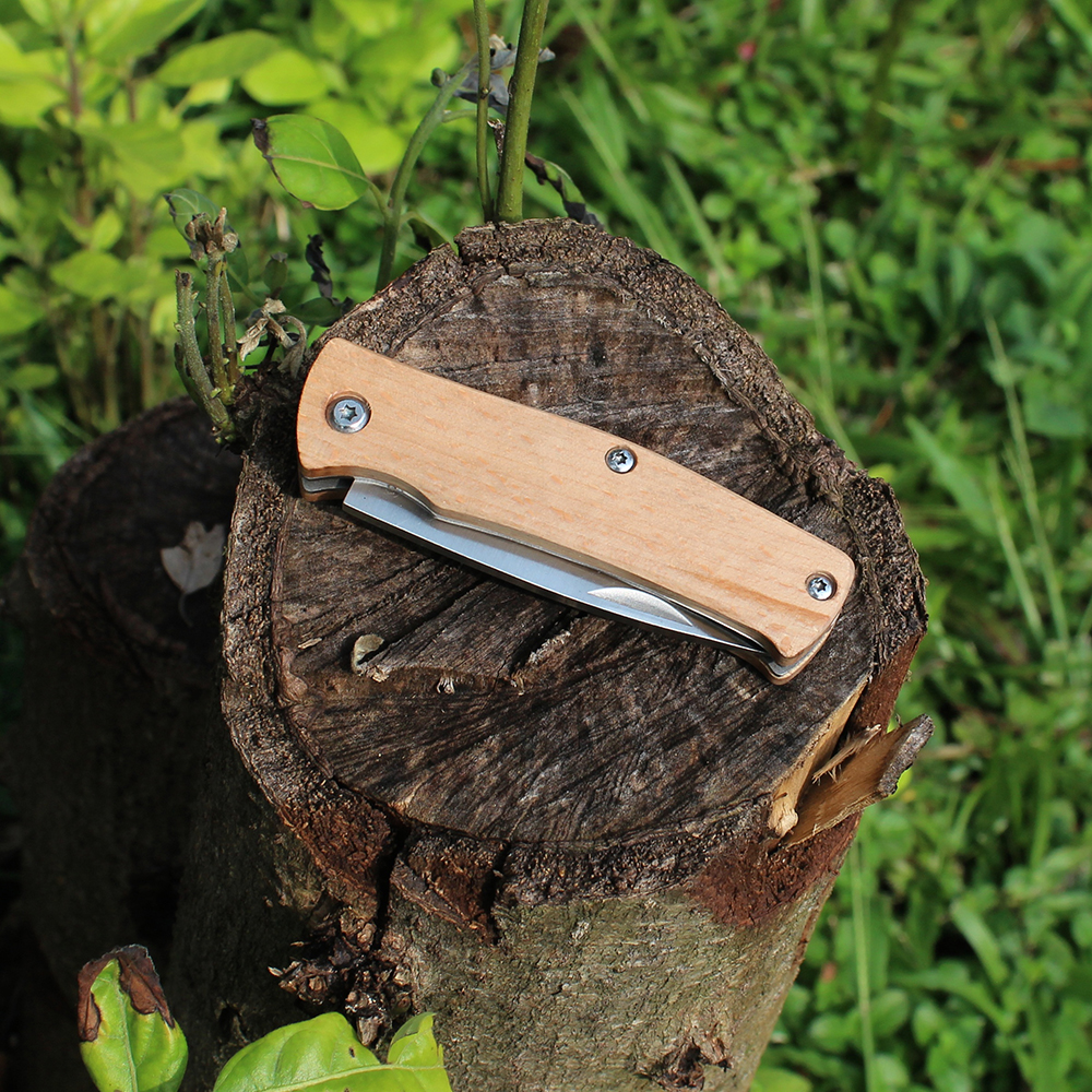 personal engraved wood handle folding knife small edc gift
