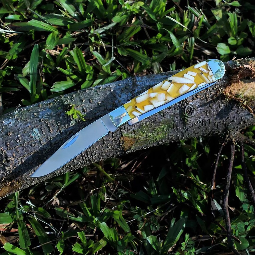 pocket knife for camping with durable stainless steel blade and ergonomic handle